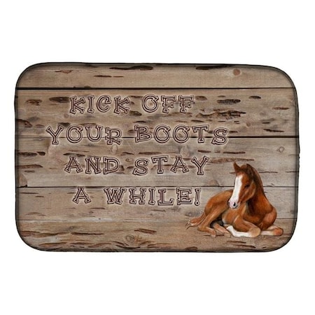 Carolines Treasures Carolines Treasures SB3064DDM Kick off Your Boots & Stay a While Dish Drying Mat SB3064DDM